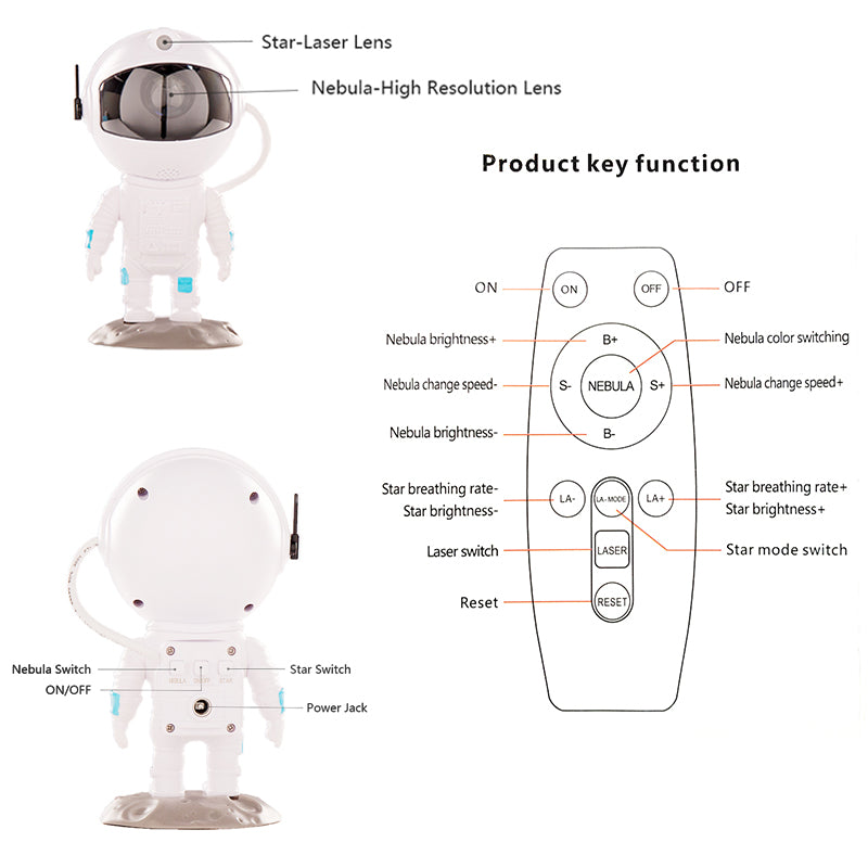 Astronaut Galaxy Star Projector