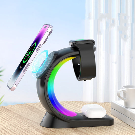 3 in 1 Wireless Charging Station For Smartphone Smartwatch And AirPods